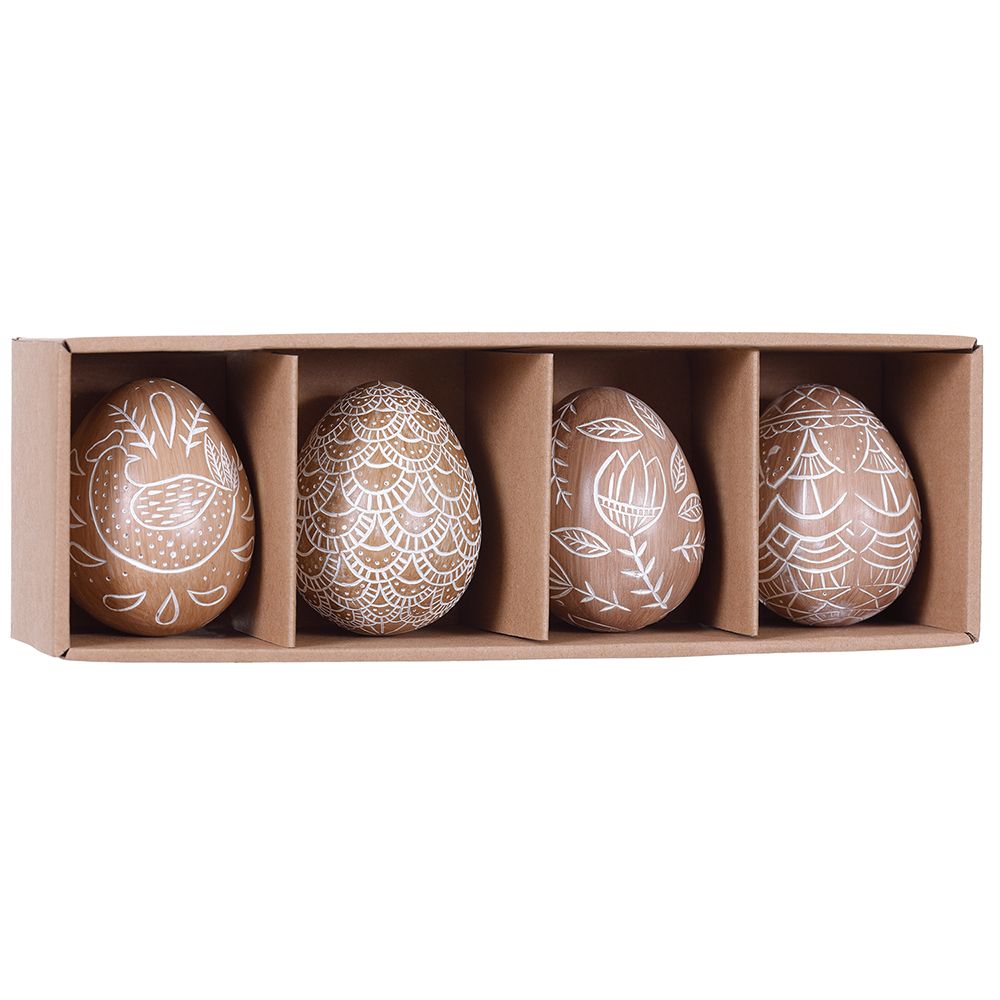 2.5"EASTER EGG X4 IN BOX BR/WH