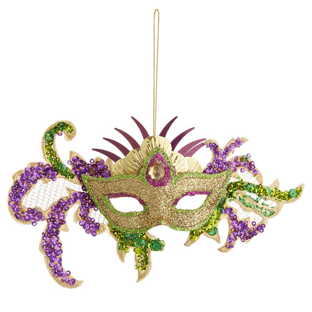 7.5"SEQUIN MASK ORNAMENT MX