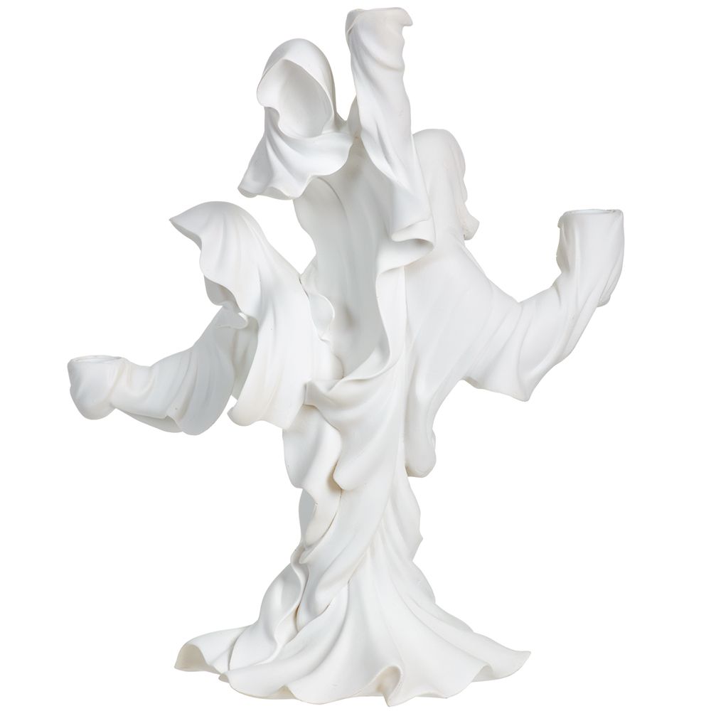 17"GHOST CANDLEHOLDER WH