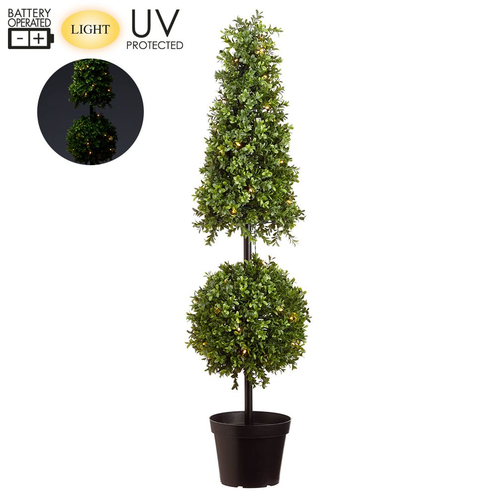 42"B/O UV BOXWOOD CONE W/L(P)