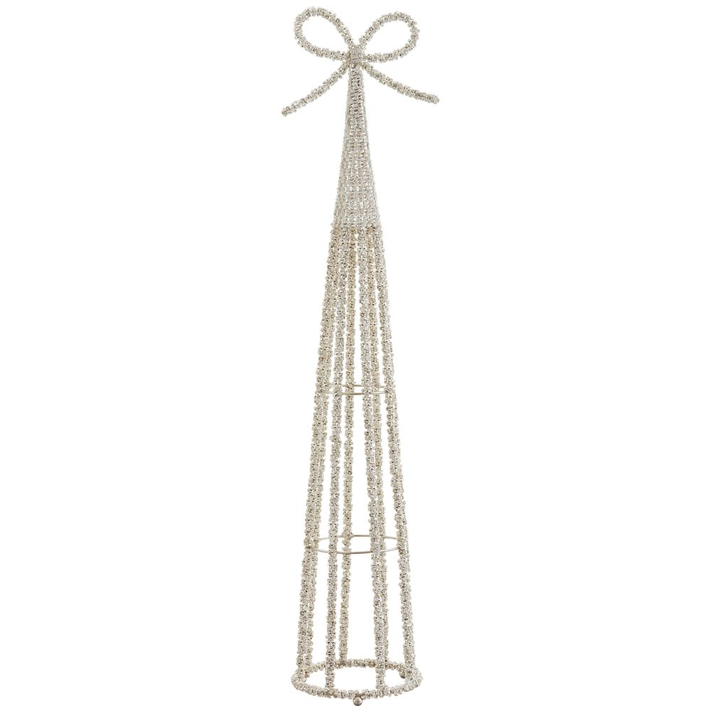 26"DIAMOND CONE TOPIARY W/BOW