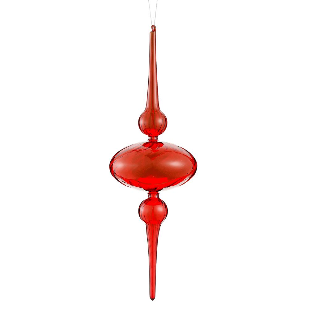 15"GLASS FINIAL ORNAMENT RE