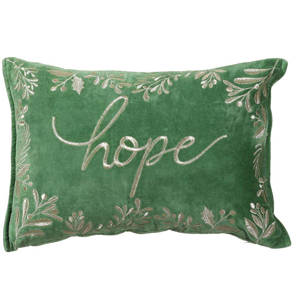 14W20"L HOPE EMBRO.VEL PILLOW
