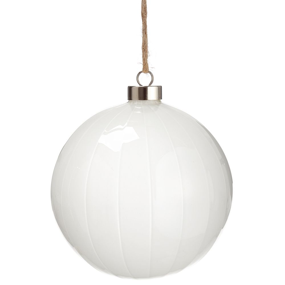 4.75"GLASS BALL ORNAMENT WH