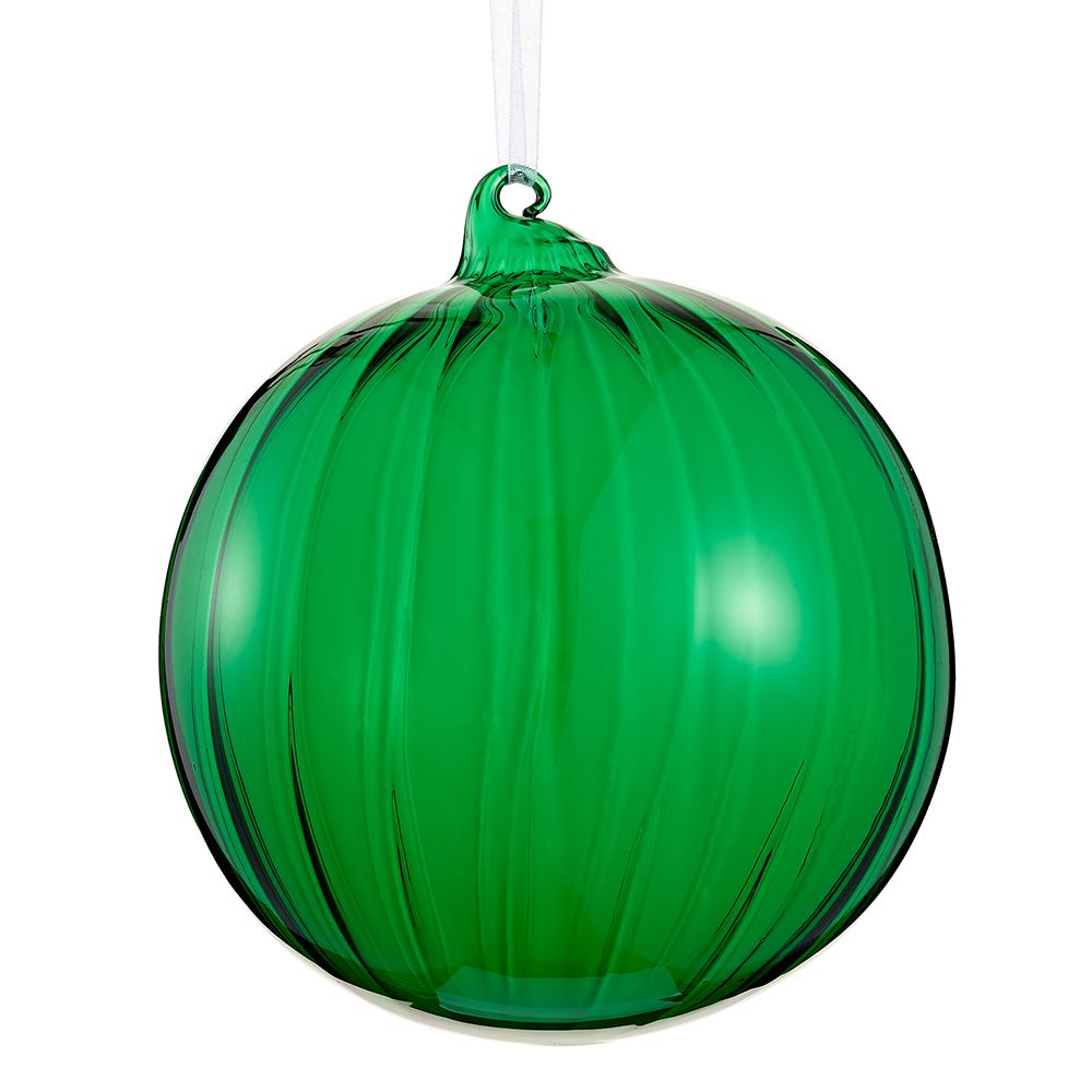 6"GLASS BALL ORNAMENT GR