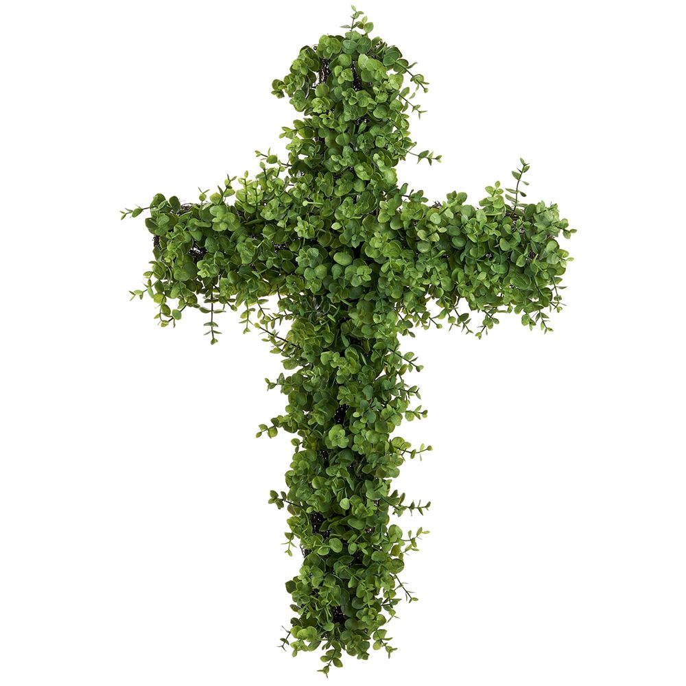20"WX28"L BOXWOOD CROSS GR