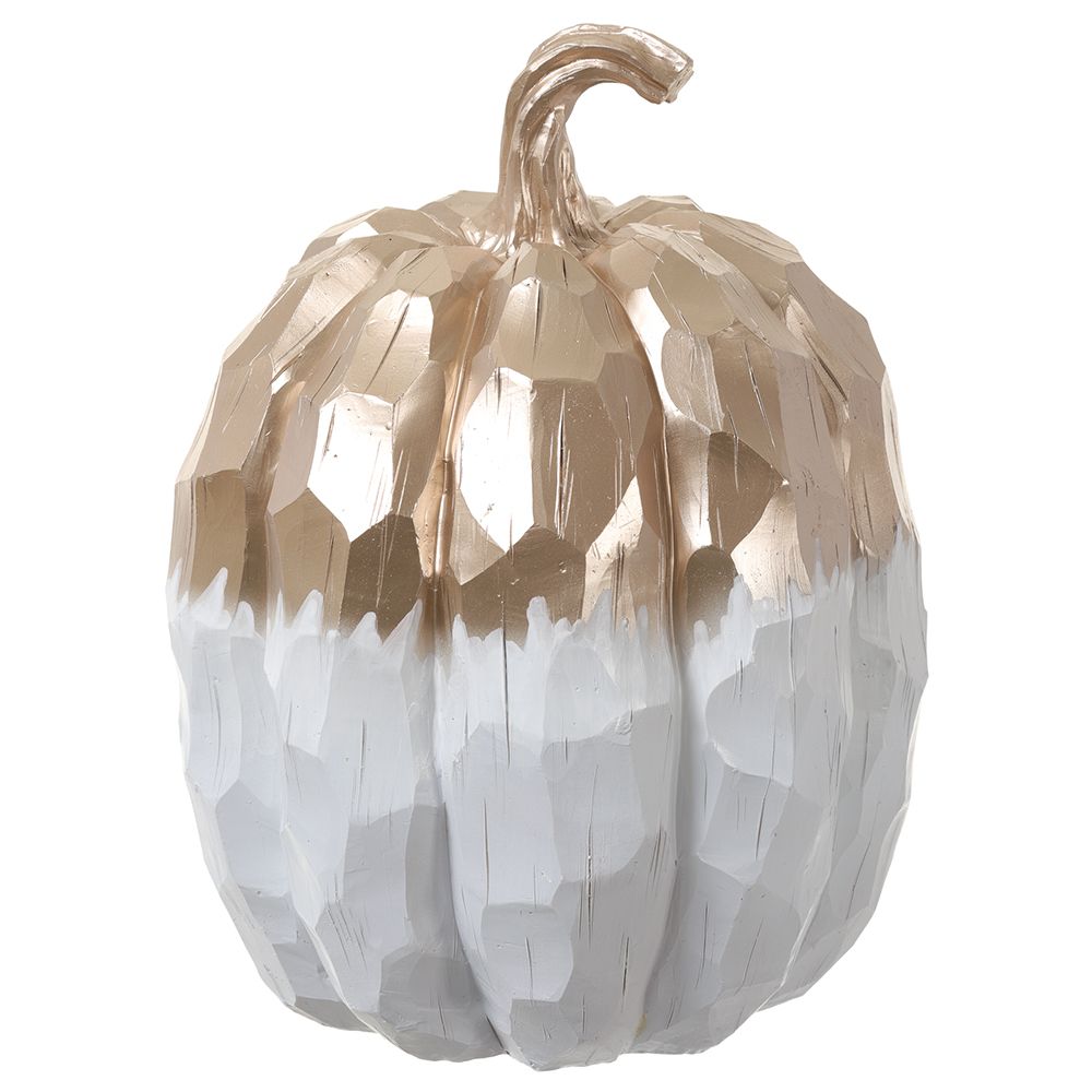 11.4"H8.5"D PUMPKIN WH/GO
