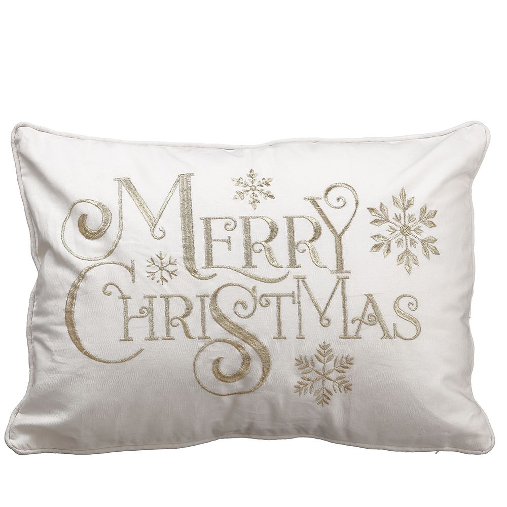 14W20"L EMB.MERRY XMAS PILLOW