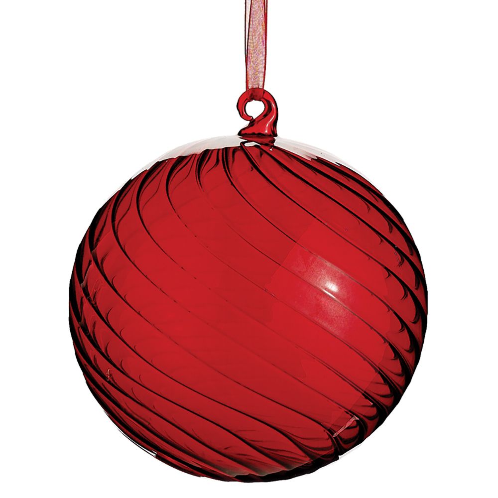 6"GLASS BALL ORNAMENT RE XGM847-RE