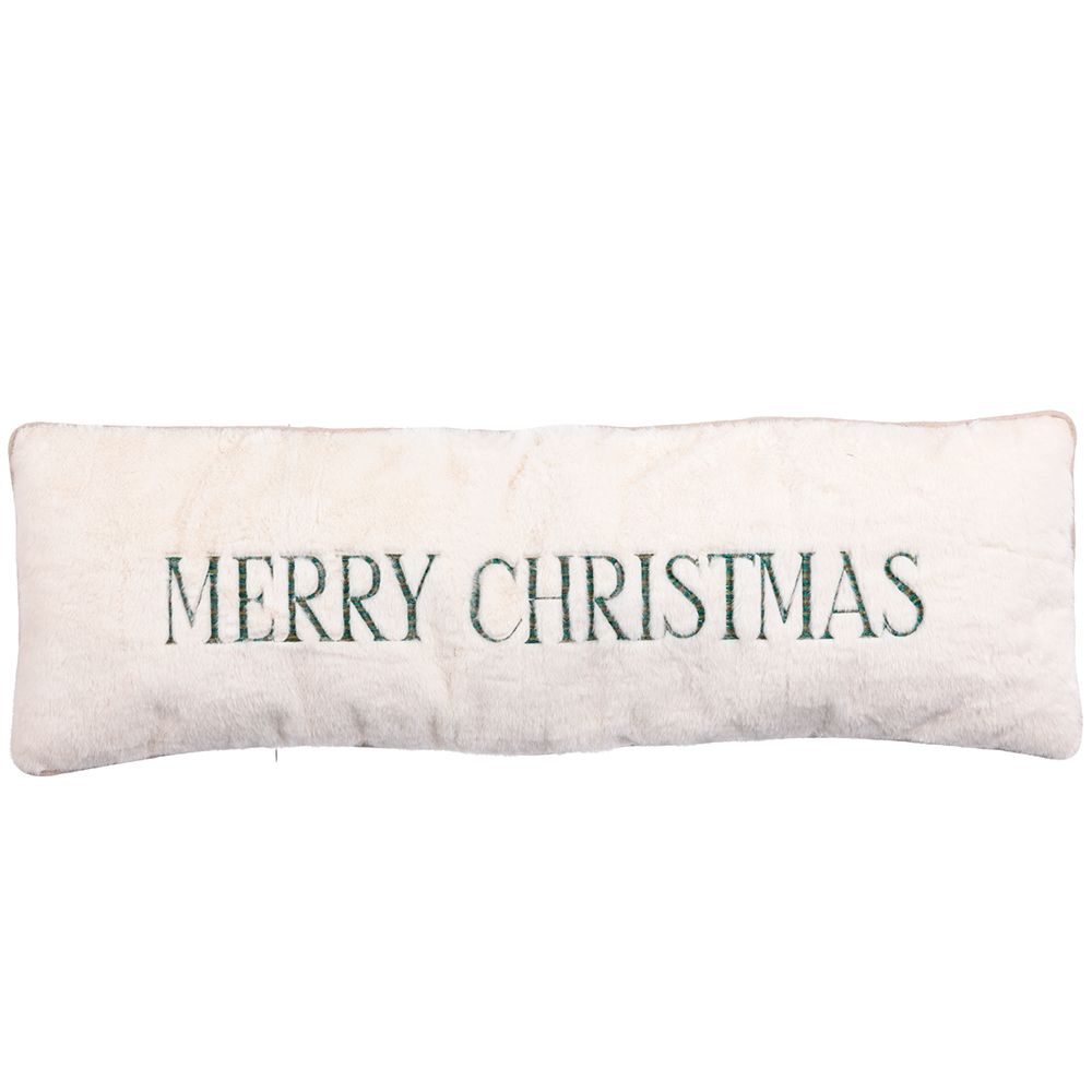 12W36"L MERRY XMAS FUR PILLOW