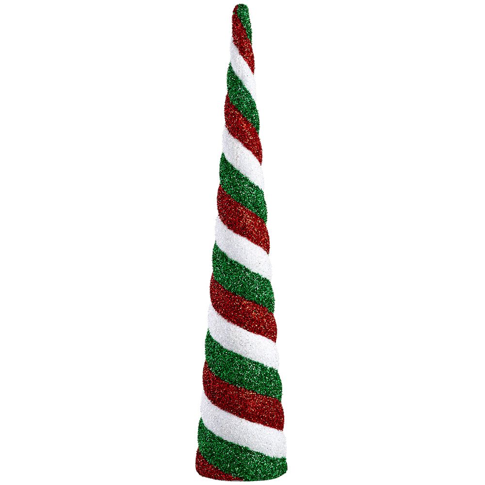 36.5"GLIT.SWIRL CONE TOPIARY