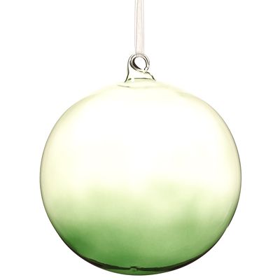 6"GLASS BALL ORNAMENT CW/GR