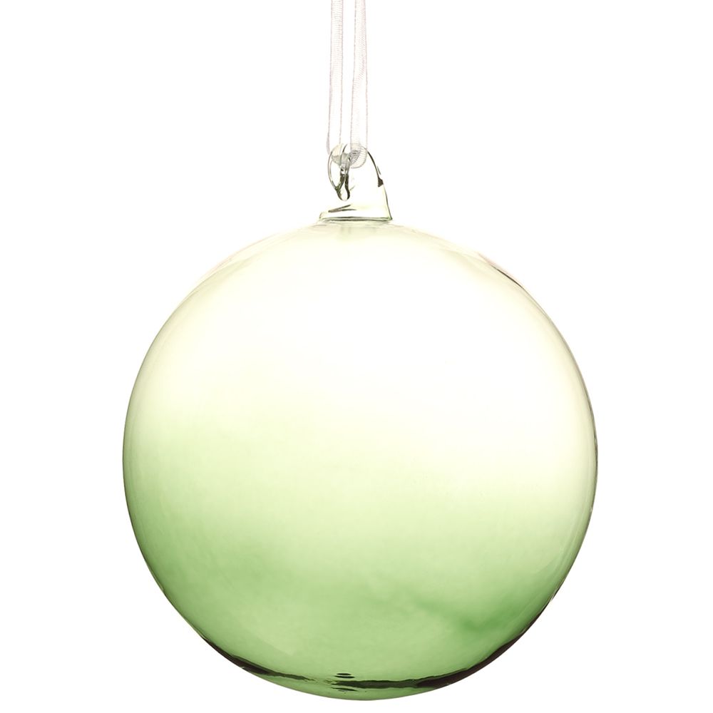 4"GLASS BALL ORNAMENT CW/GR
