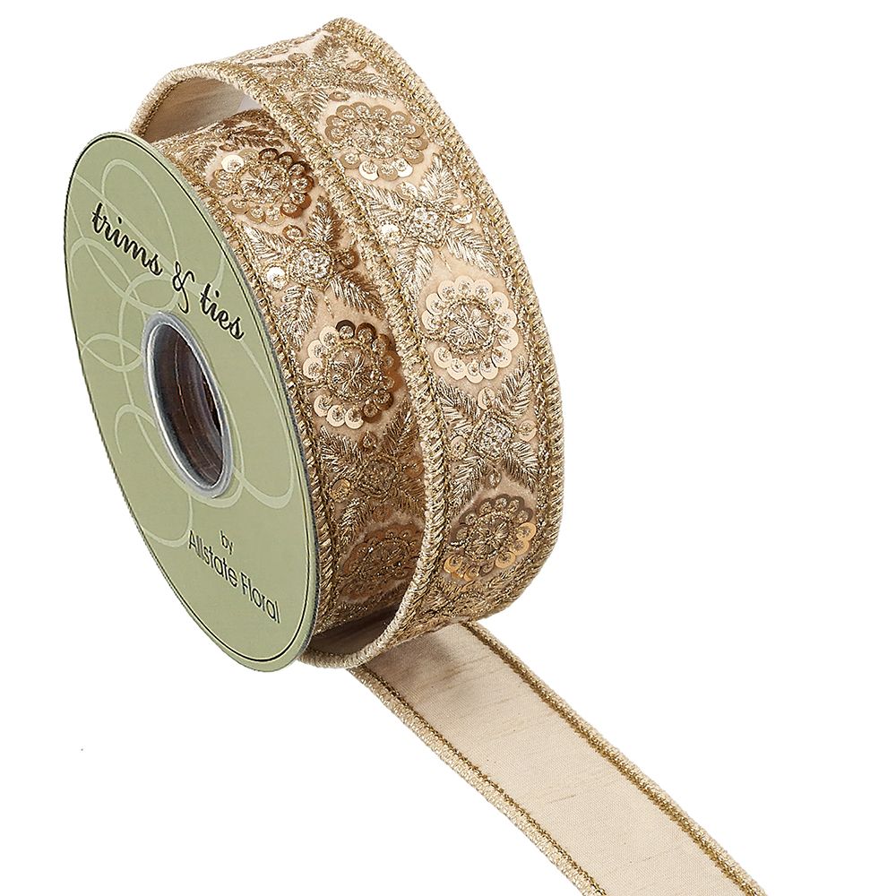 1.5"WX5Y JEWEL TRIM VELVET RIB