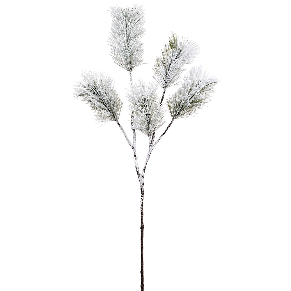 34"SNOWED PINE SPRAY WH/GR