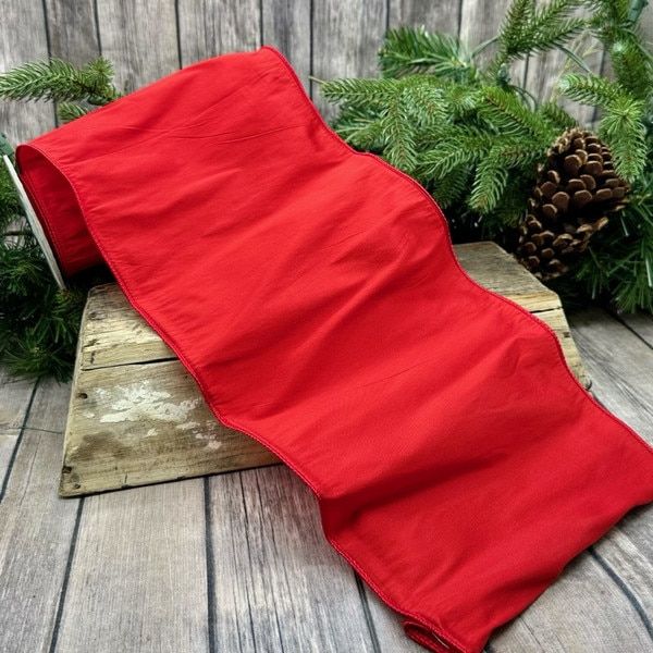 8" x 10yds taffeta edge, red