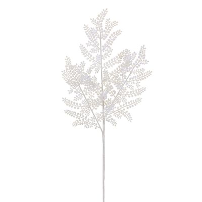 24"GLIT FERN SPRAY WH