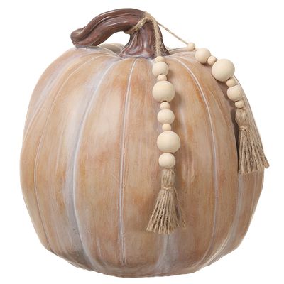 8.7H8.6"D PUMPKIN WITH TASSEL