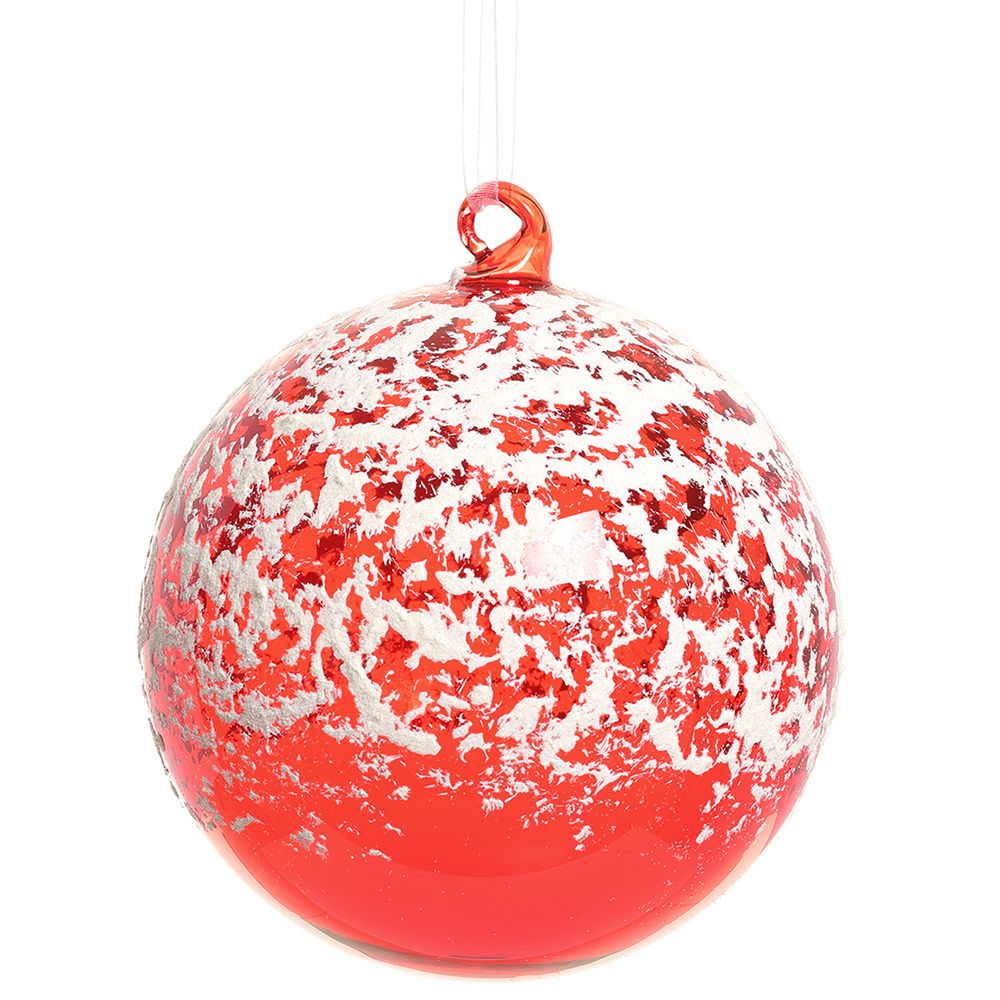 4.75"SNOWED GLA BALL ORNAMENT