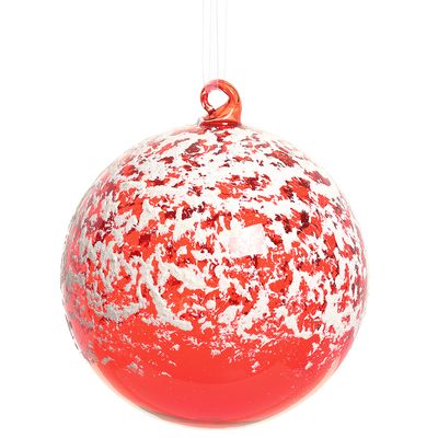 4.75"SNOWED GLA BALL ORNAMENT
