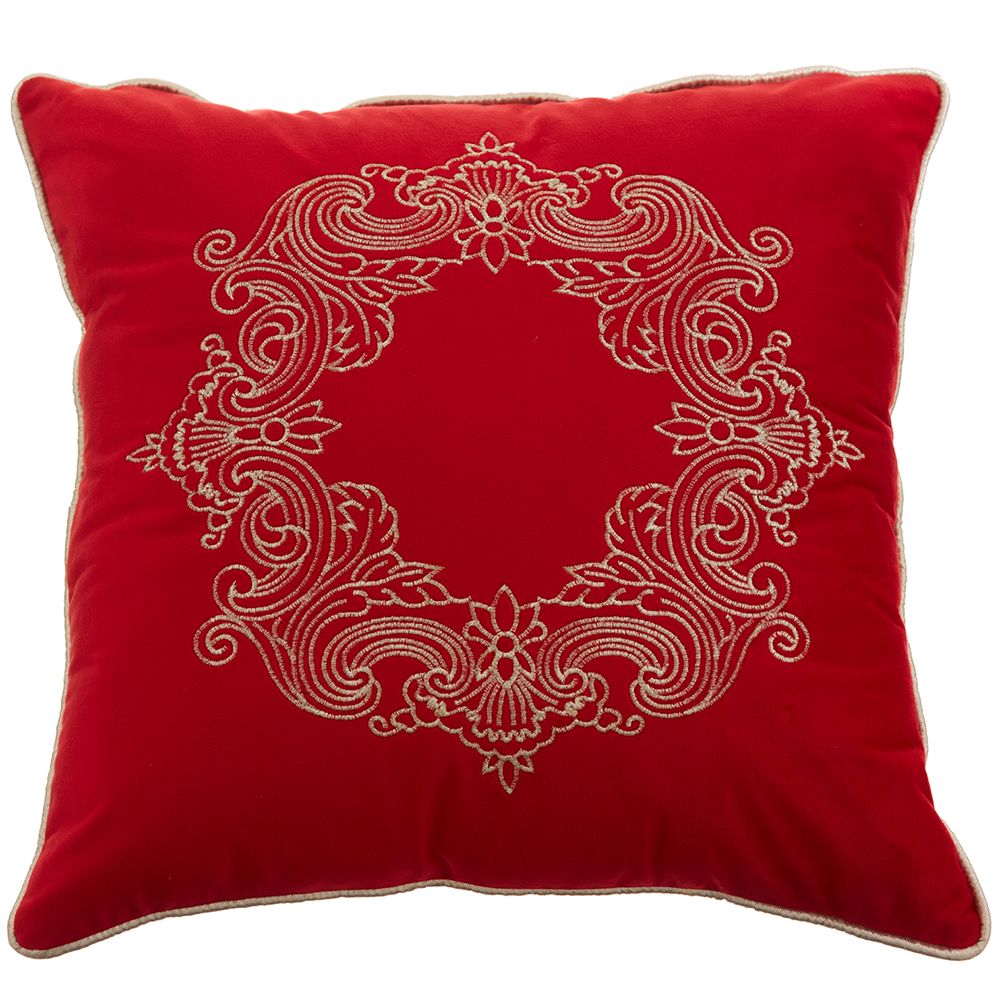 16W16"L EMBROID.VELVET PILLOW