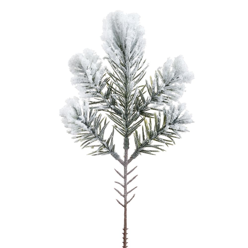 10" Snowed Pine Spray White