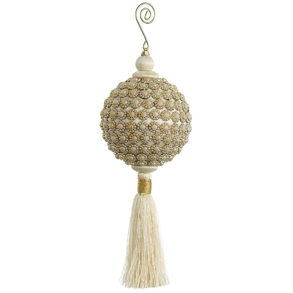 10.5"JEWEL BALL ORNA W/TASSEL