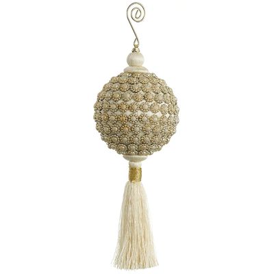 10.5"JEWEL BALL ORNA W/TASSEL