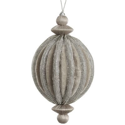 4"RIDGED JEWE VEL BALL ORNA