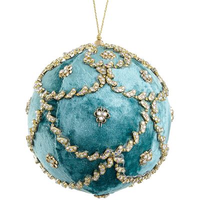 5"DIAMOND VELVET BALL ORNAMENT TQ