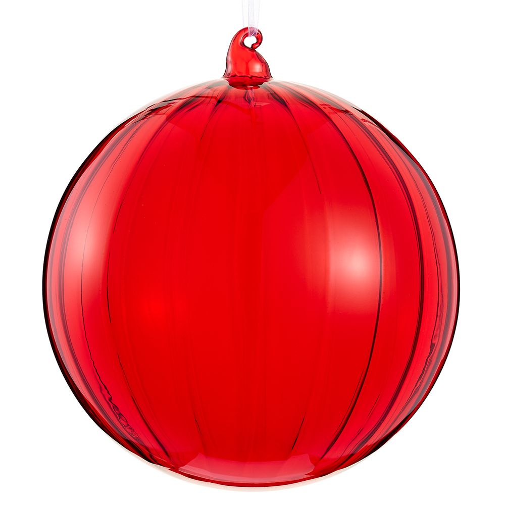 8" Glass Ball Ornament Red