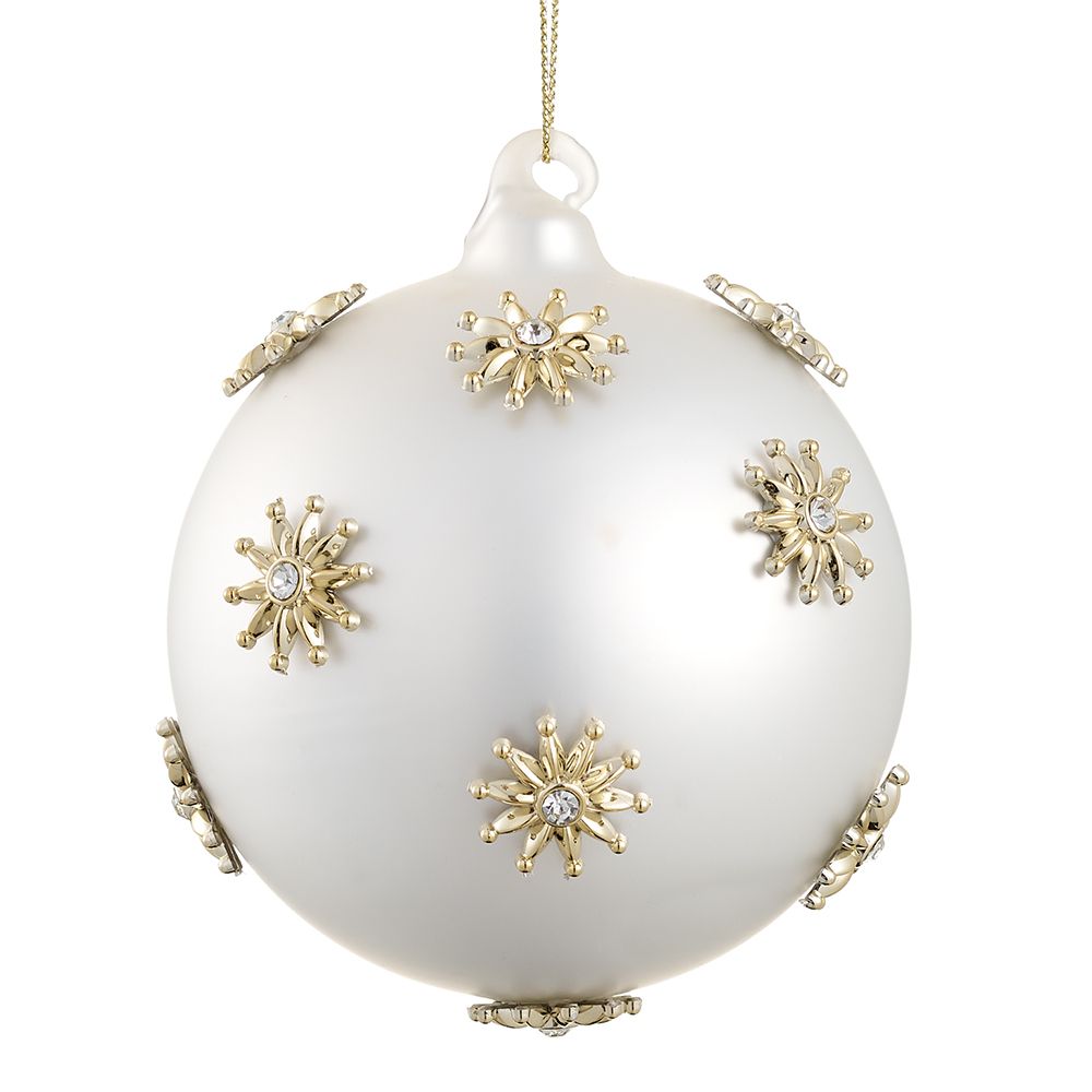 4"DIAMOND GLASS BALL ORNAMENT