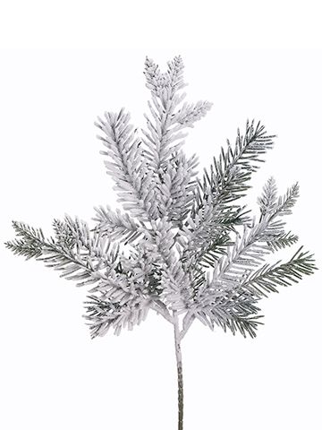 17.5"SNOW PINE SPRAY WH/GR