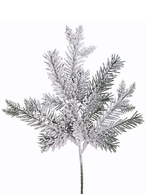 17.5"SNOW PINE SPRAY WH/GR