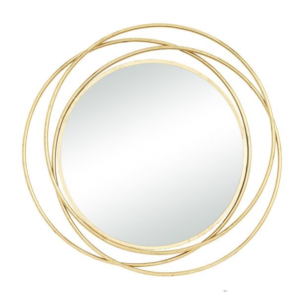METAL WOODEN WALL MIRROR 41"W, 41"H