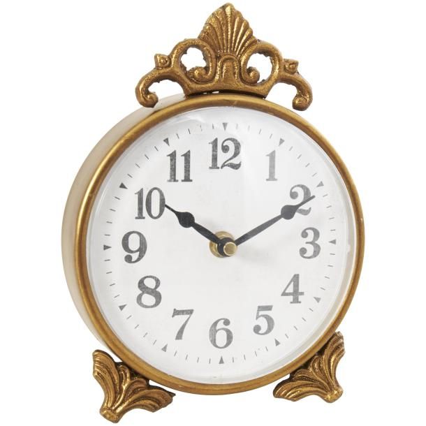 METAL TABLE CLOCK 6"W, 9"H