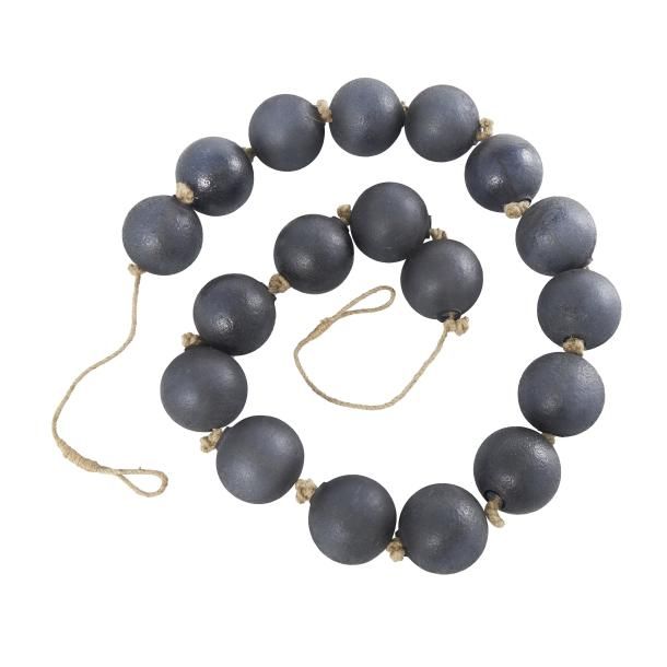 GLASS GARLAND FROSTED BLACK 91"L