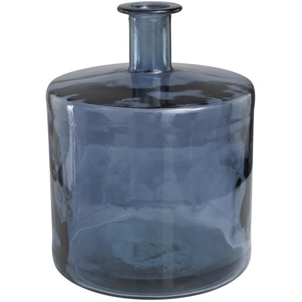 RECYCLED SPANISH GLASS VASE BLU 14"W, 18"H