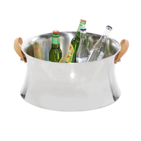 LEATHER SS WINE RACK 17"W, 10"H