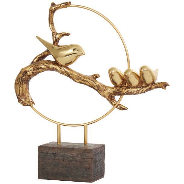 PR BIRDS SCULPTURE 15"W, 16"H