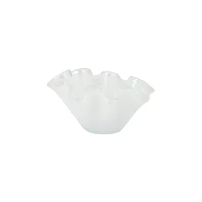 VIETRI ONDA GLASS WHITE PETITE RUFFLED BOWL