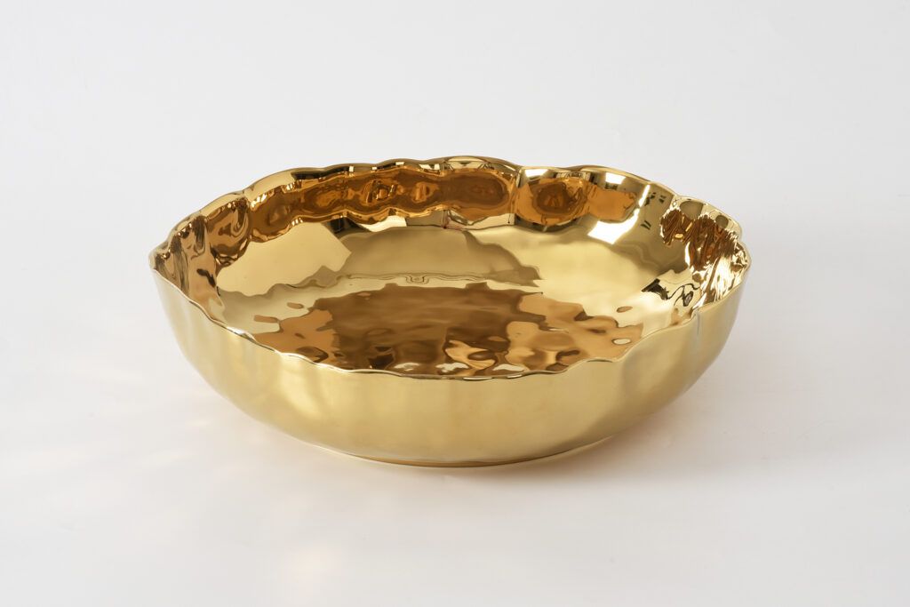 Extra Large Shallow Bowl - Gold