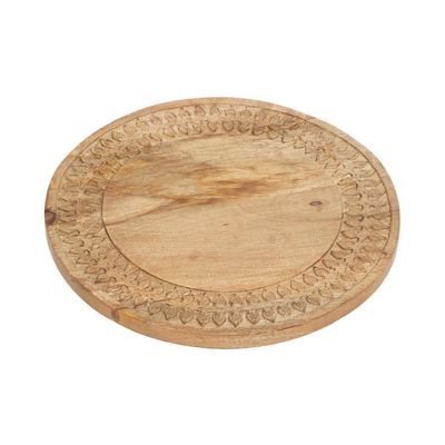 WOODEN LAZY SUSAN CAKE STAND 15"W, 2"H