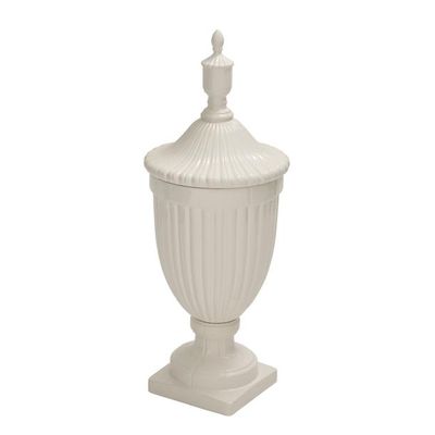 CERAMIC WHITE URN 12"W, 32"H