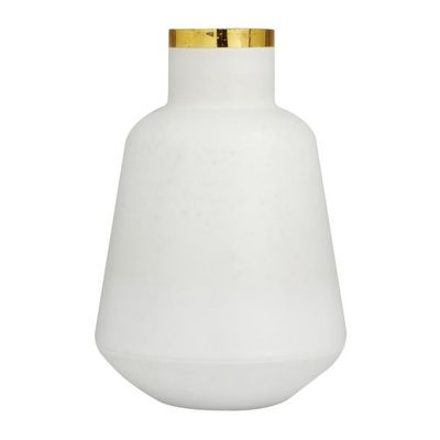 GLASS VASE WHT 10"W, 15"H