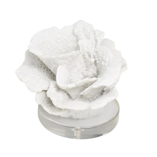 PS CORAL W/ CYRSTAL BASE 6"W, 4"H