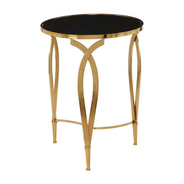 METAL GLASS ACCENT TABLE 20"W, 27"H