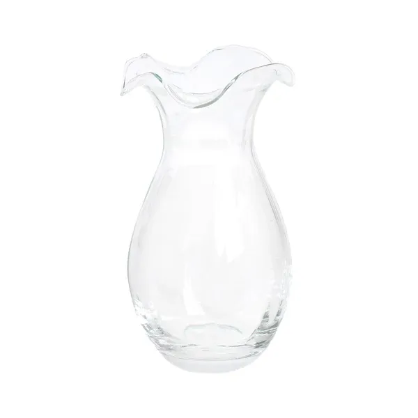 HIBISCUS GLASS CLEAR VERTICAL FLUTED SMALL VASE