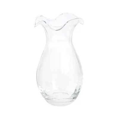 HIBISCUS GLASS CLEAR VERTICAL FLUTED SMALL VASE
