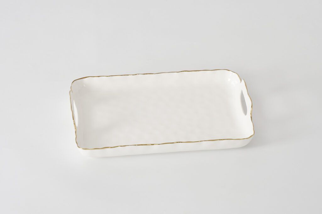 Rectangular Tray with Handles - Gold